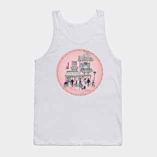 Pink Gay Paris Cafe Life Tank Top